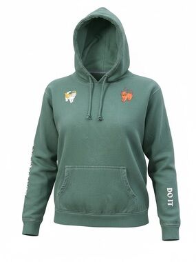 Emma Chamberlain Anything Goes Green Angel Devil Cat Hoodie Size Small. Emerica.
